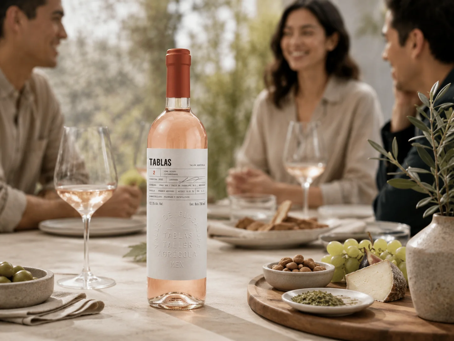 Tablas 2 Rosé en una mesa casual