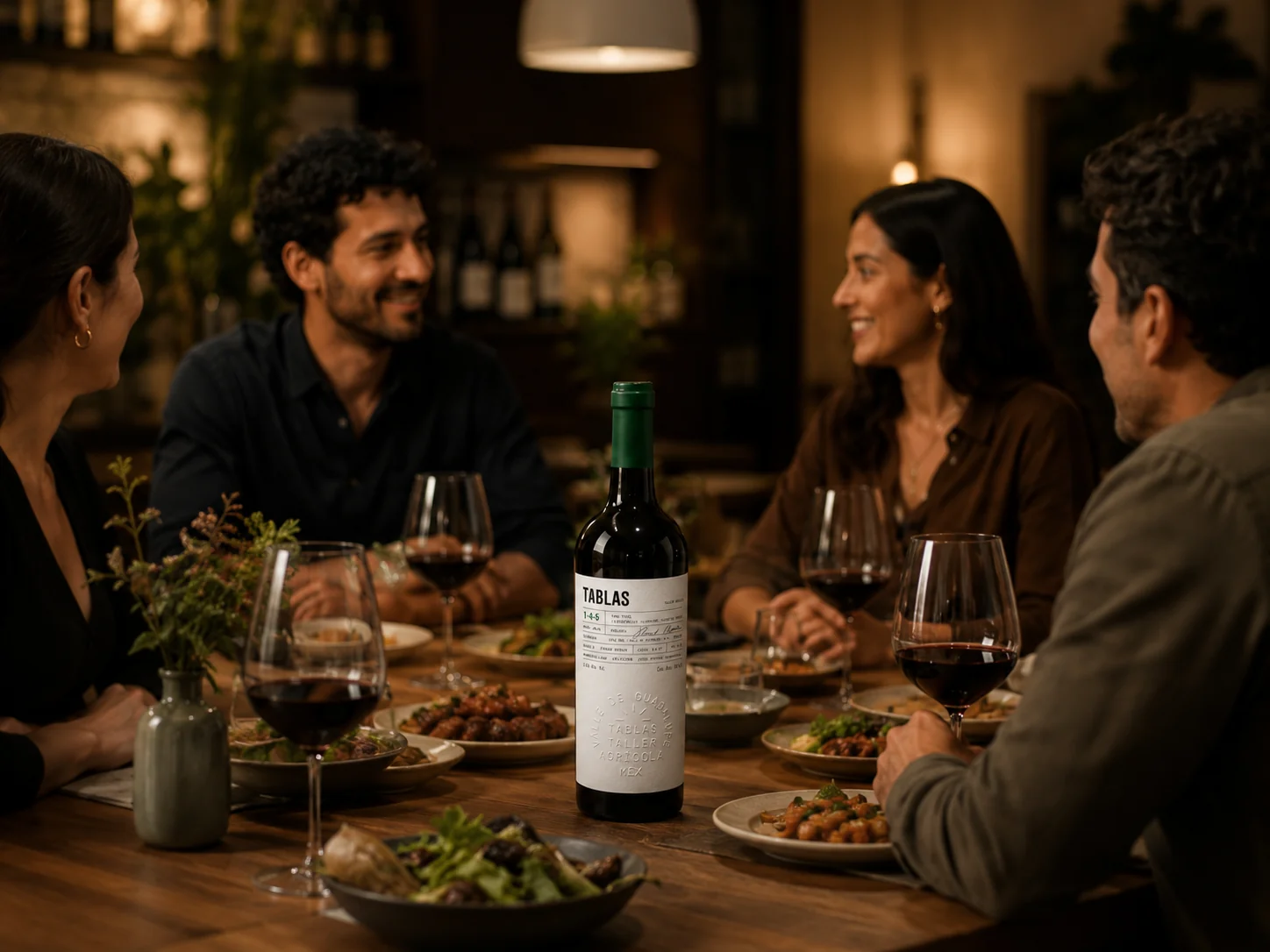 Tablas 1-4-5 en una mesa contemporánea
